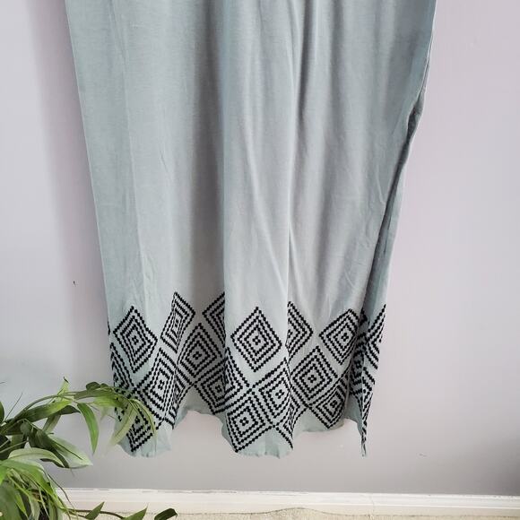 BCBGMaxAzria Green Short Sleeve Aztec Pattern Tee Dress XL - Picture 4 of 7